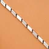 Men’s Rectangular Link Silver Bracelet