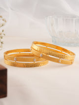 Classic Double Line Ethnic Gold Bangles