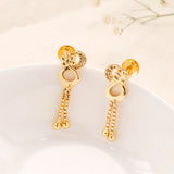 Infinity Flower Design Golden Drops Earring