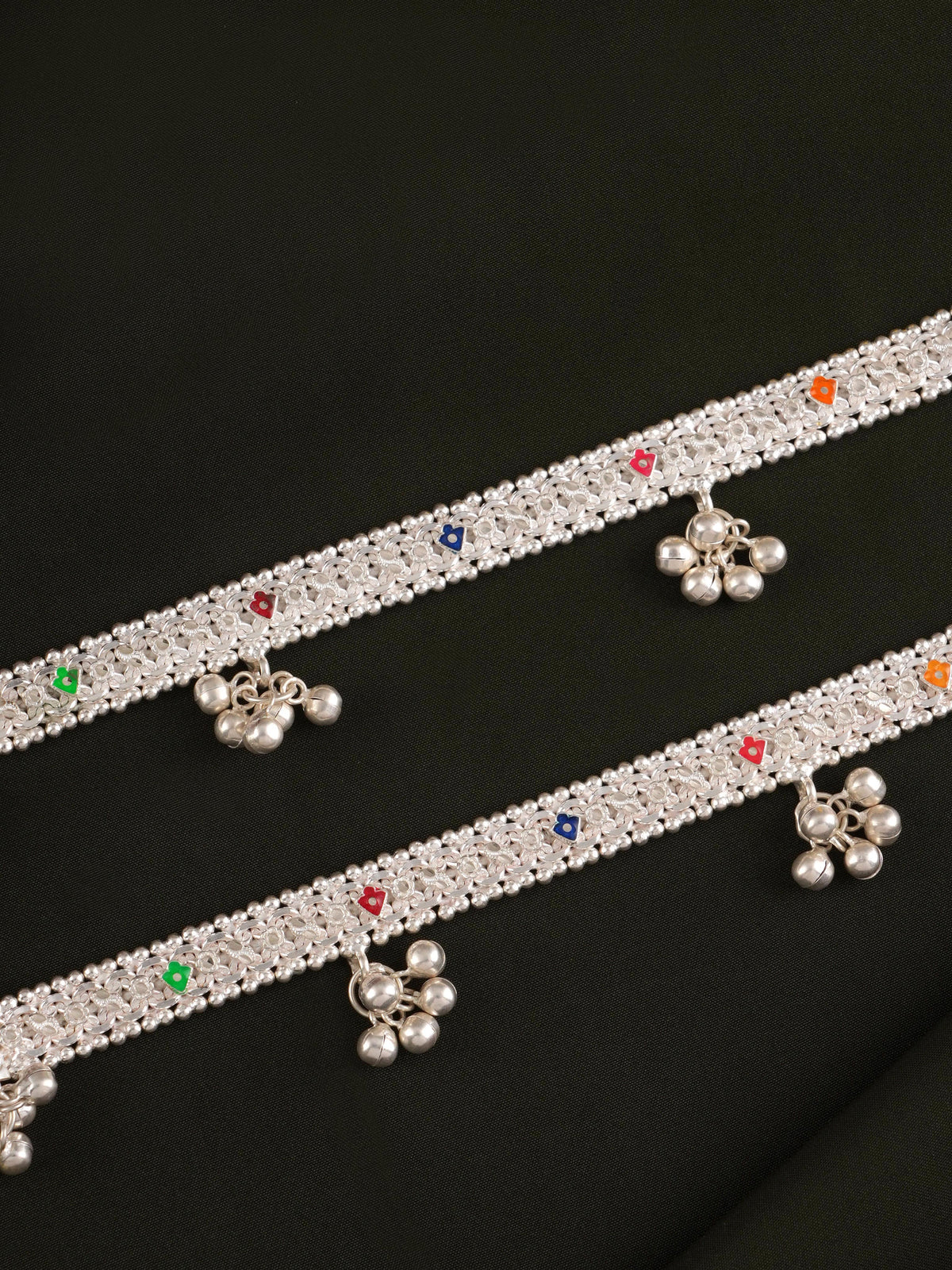 Silver Kushboo Rattle Anklet