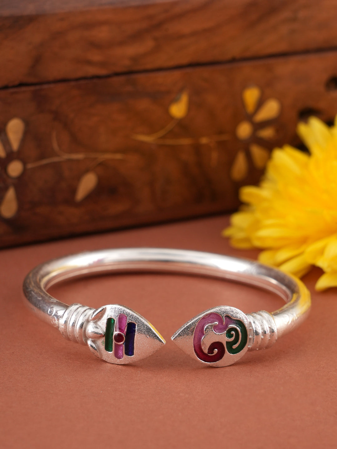 Multi Colour Om and Vel Kappu in Silver