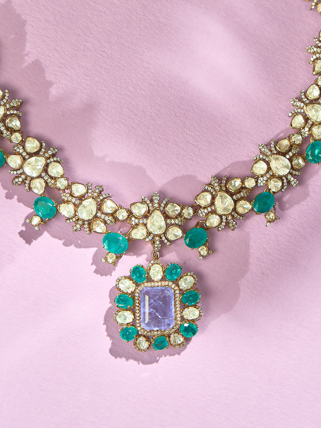 Emerald Pearl Long Necklace