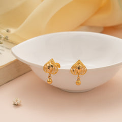 Elegant Heart Design Gold Drop Earrings