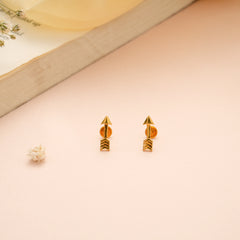 Cute Little Arrow Design Gold Stud