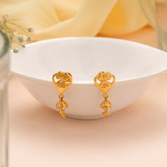 Contemporary Gold Butterfly Top with Drop Earrings