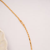 Sleek Rectangular Design Link Golden Chain