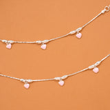 Charm Pink Heart Silver Baby Anklets