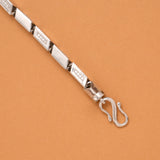 Men’s Rectangular Link Silver Bracelet