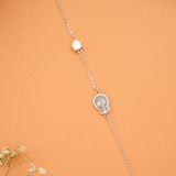 Tiny Charm Silver Skull Stone Bracelet