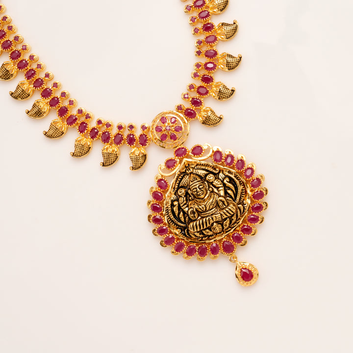 Classic Temple Ruby Bloom Necklace Set
