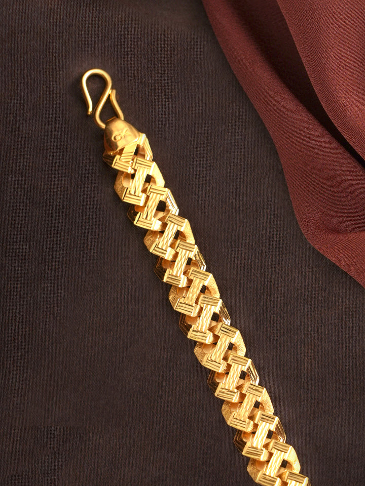 Heavy Link Pattern Gold Bracelet for Men
