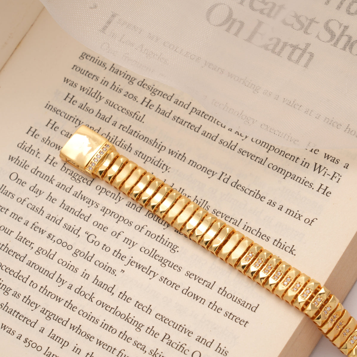 Watch Strap Style Golden Bracelet