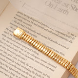 Watch Strap Style Golden Bracelet