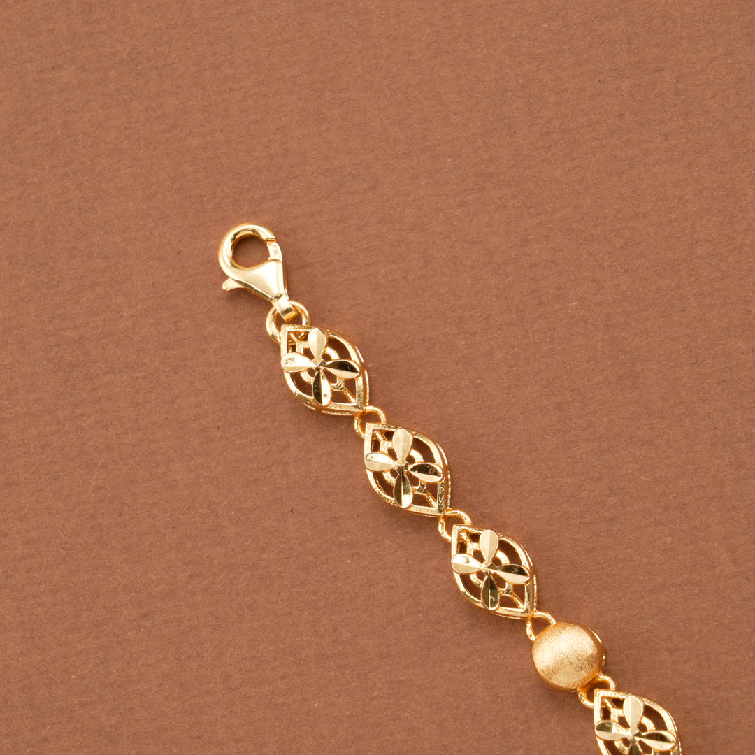 Sun Burst Pattern Gold Plated Casting Bracelet