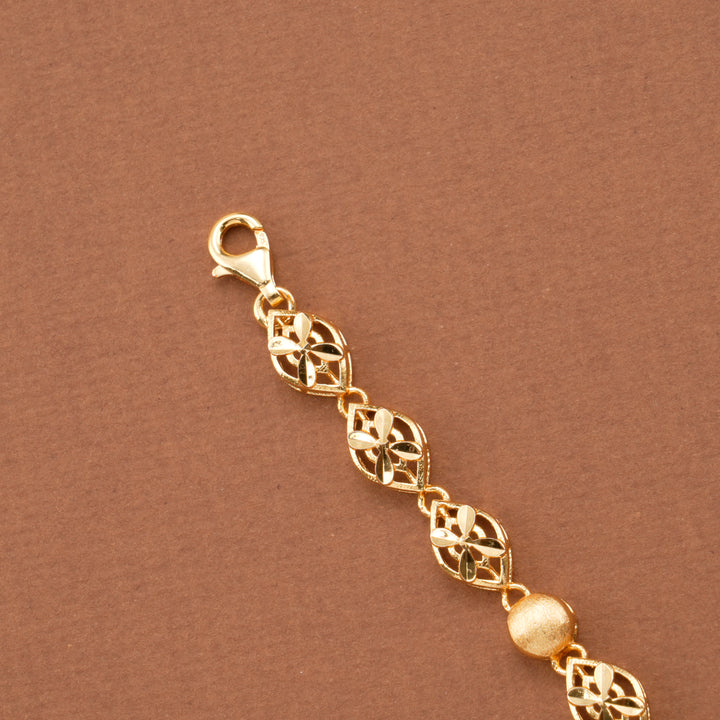 Sun Burst Pattern Gold Plated Casting Bracelet