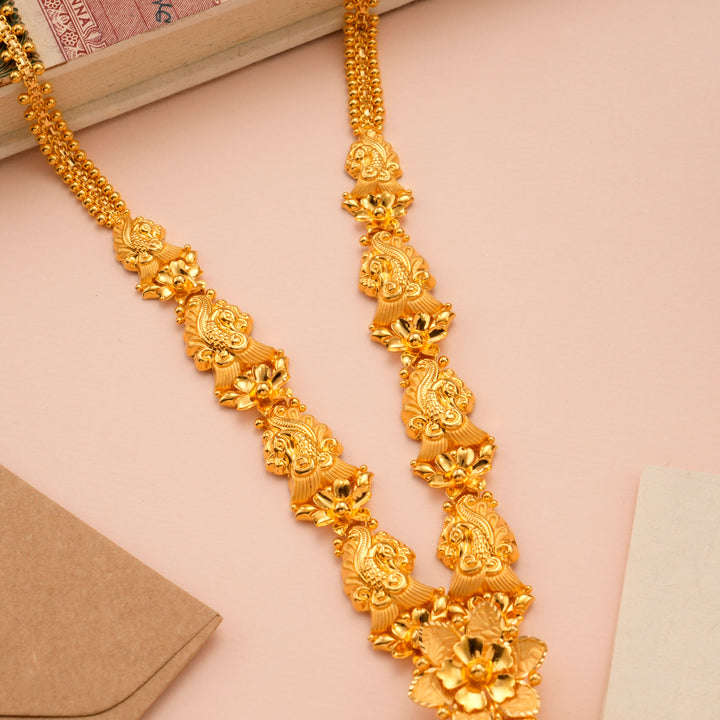 Peacock and Blossom Design Gold Haram