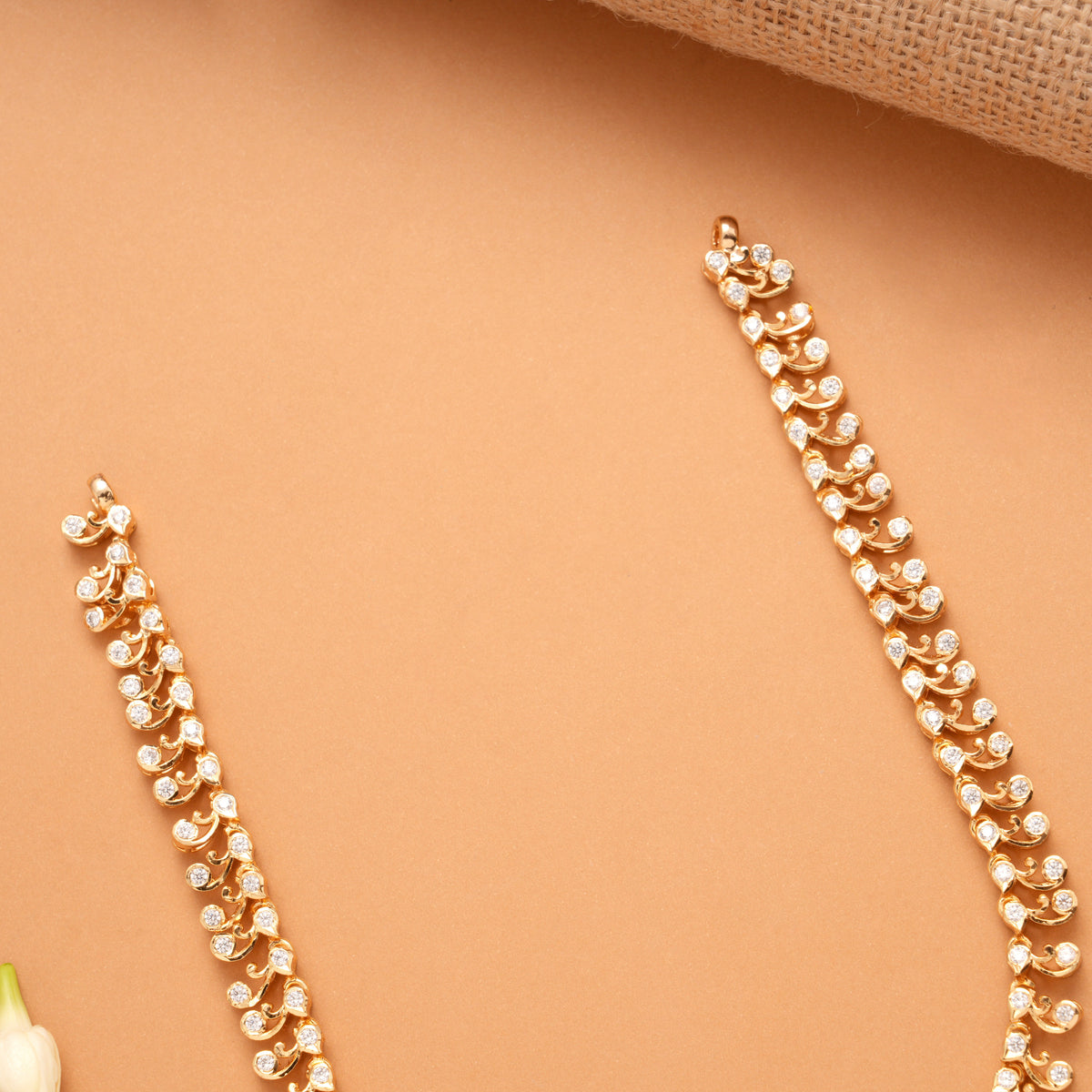 Radiant Ruby Stone Floral Golden Necklace