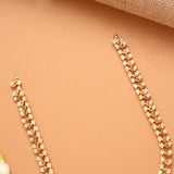 Radiant Ruby Stone Floral Golden Necklace