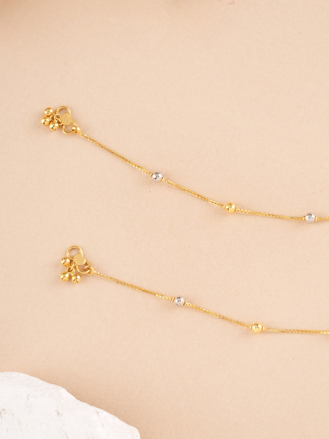 Dual Toned Ball Gold Anklet