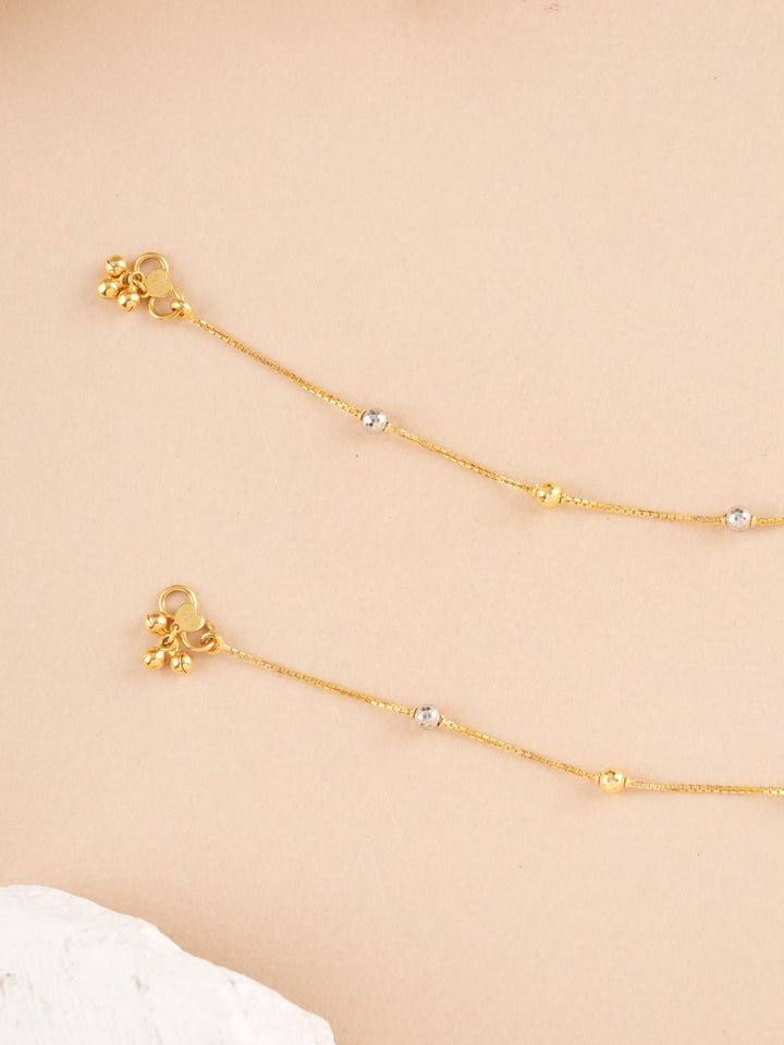 Dual Toned Ball Gold Anklet
