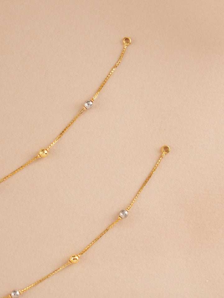 Dual Toned Ball Gold Anklet