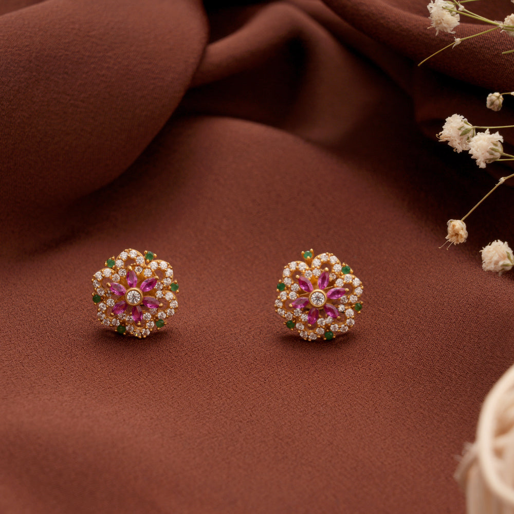 Colour Stone Gold Stud