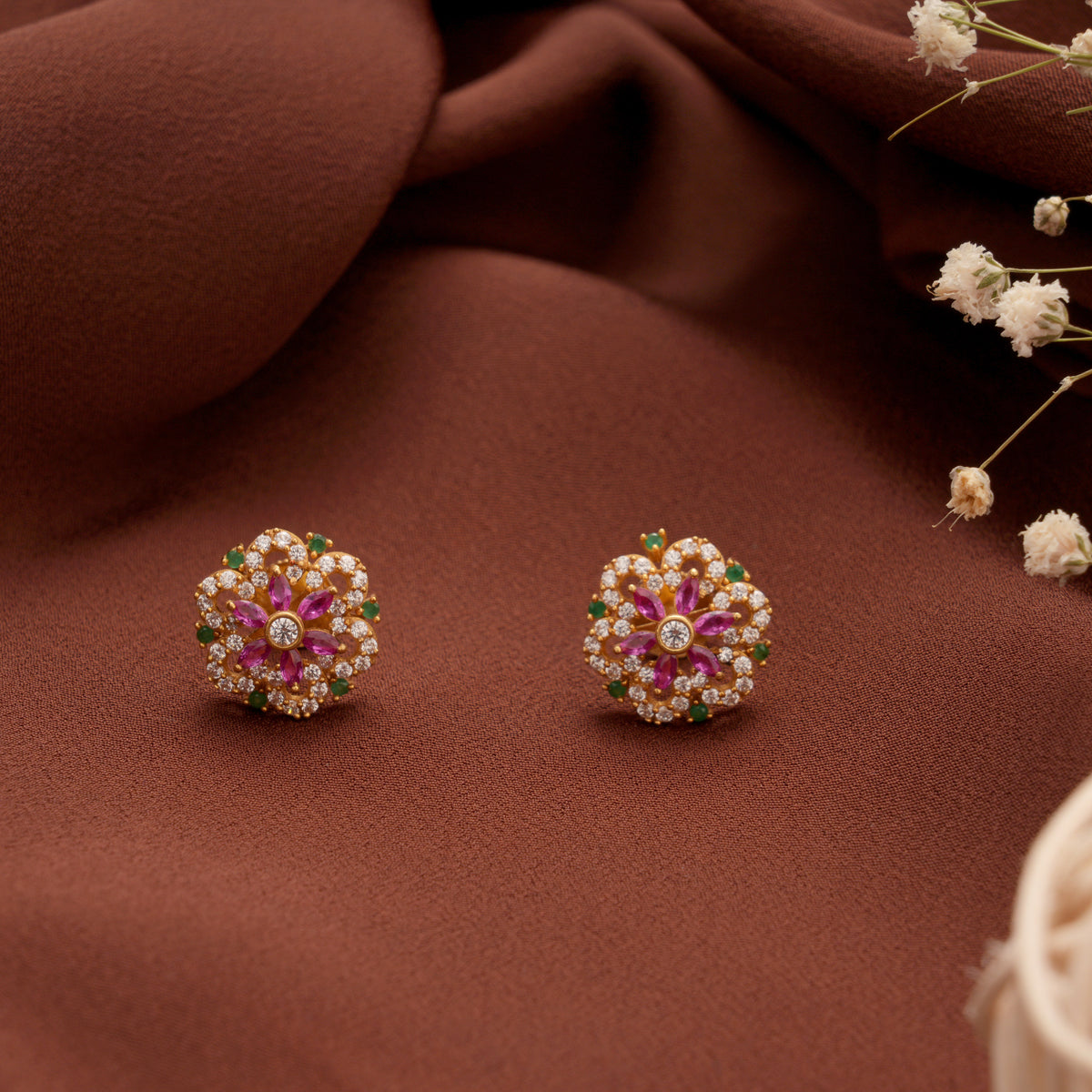 Colour Stone Gold Stud