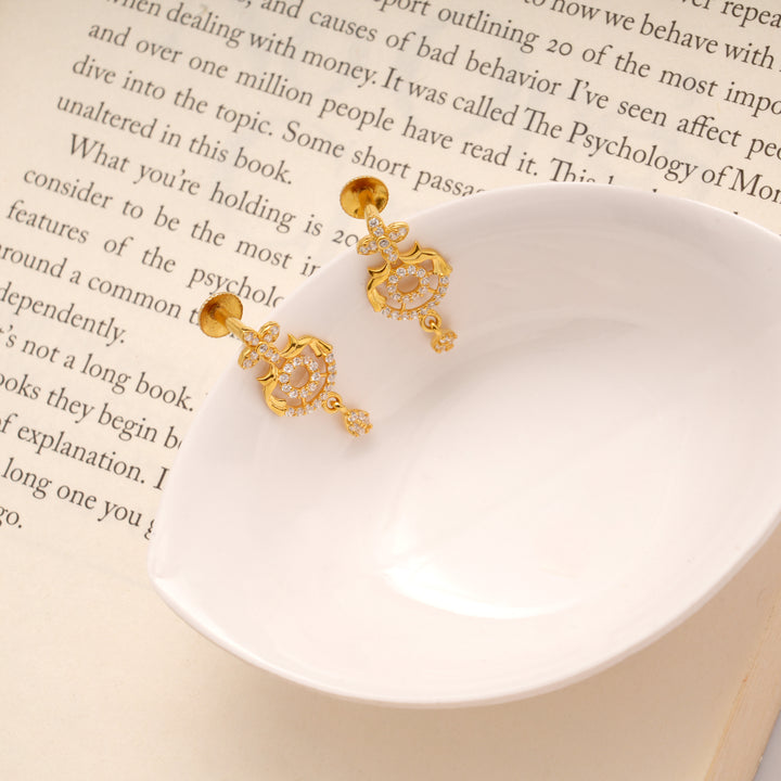 White Stone with Lakshmi Golden Necklace Set