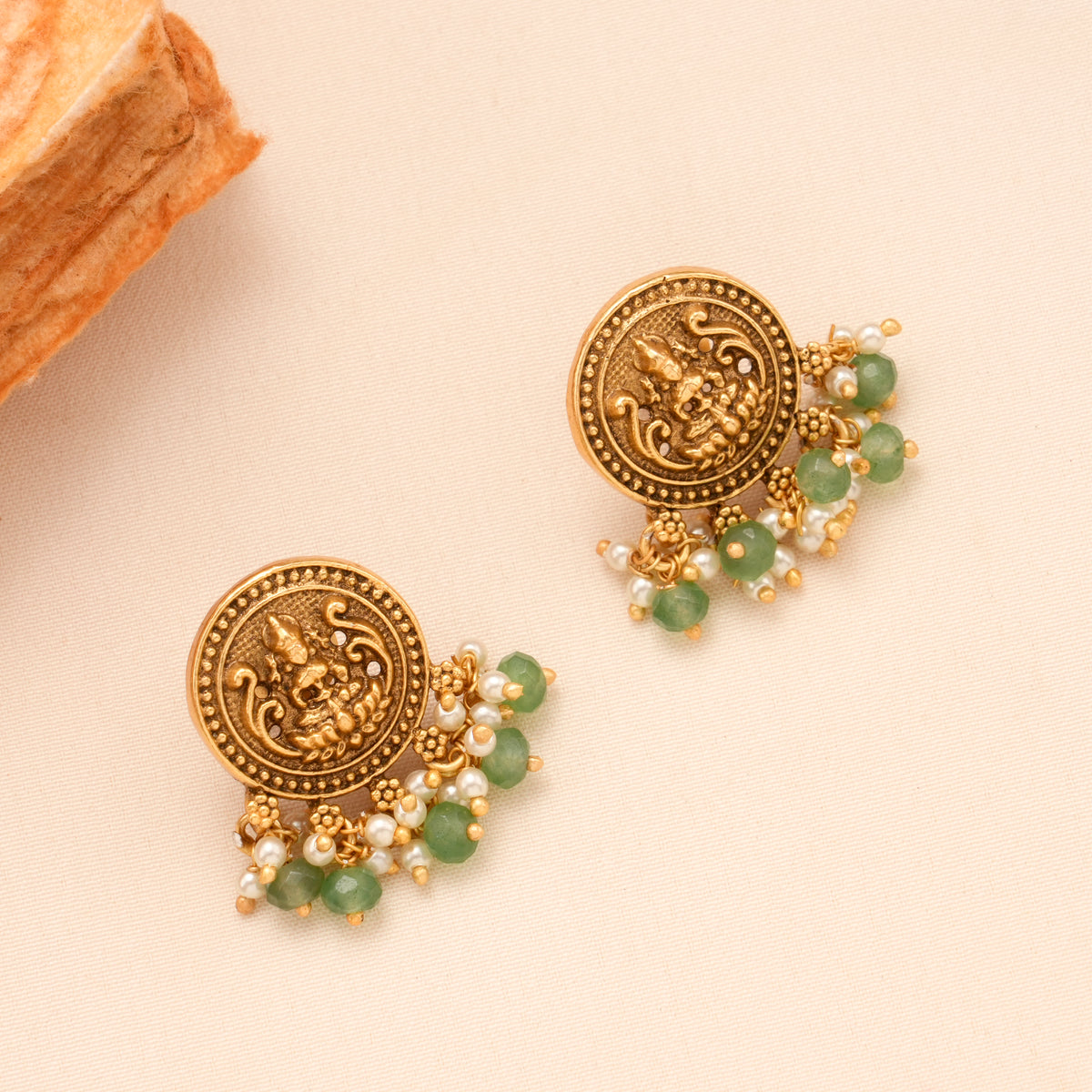 Blossom Lakshmi Pendant Floral Golden Necklace Set