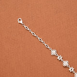 Modern Mini Heart Linked Chain Silver Bracelet