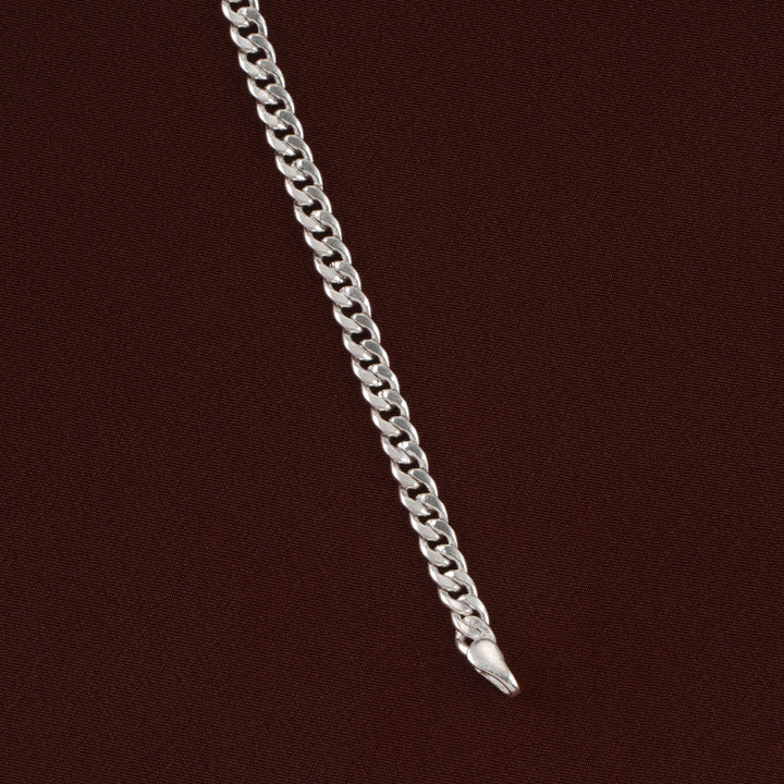 Stylish Curb Link Silver Bracelet