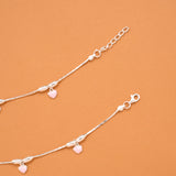 Charm Pink Heart Silver Baby Anklets