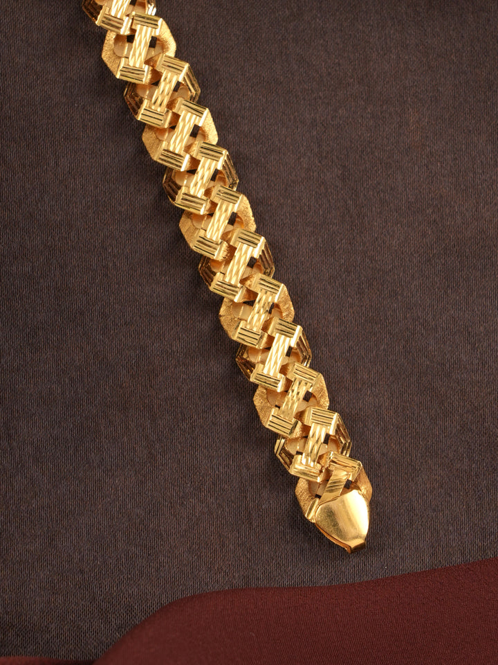 Heavy Link Pattern Gold Bracelet for Men
