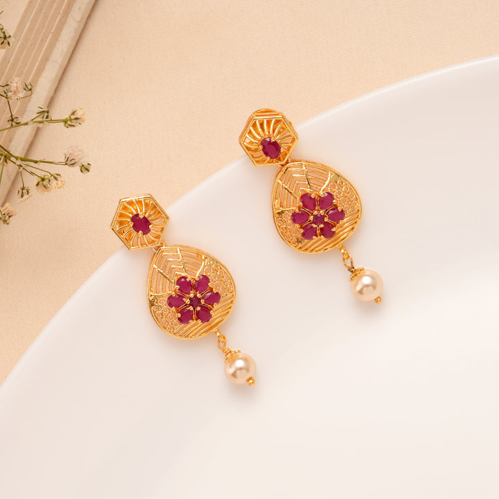 Classic Temple Ruby Bloom Necklace Set