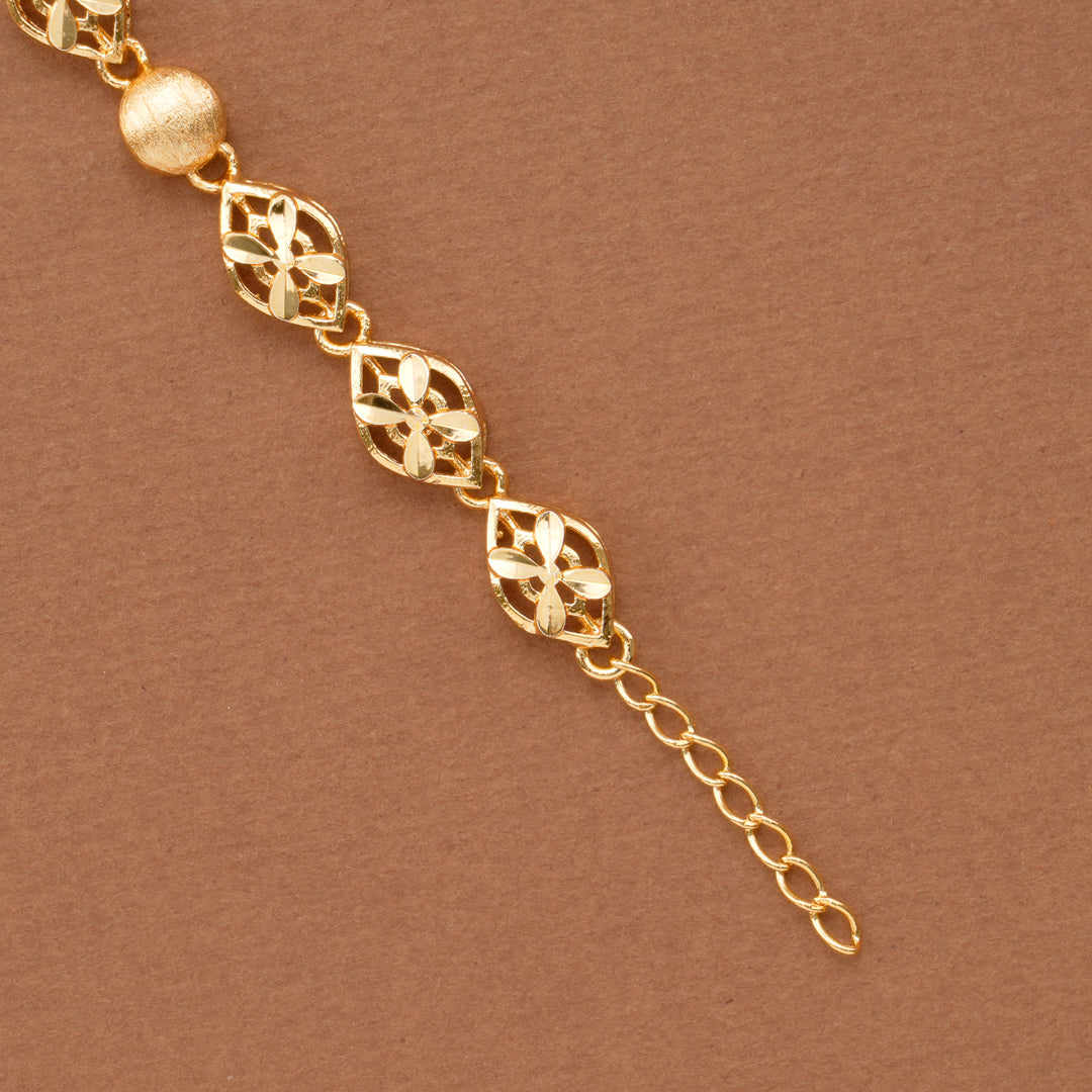 Sun Burst Pattern Gold Plated Casting Bracelet