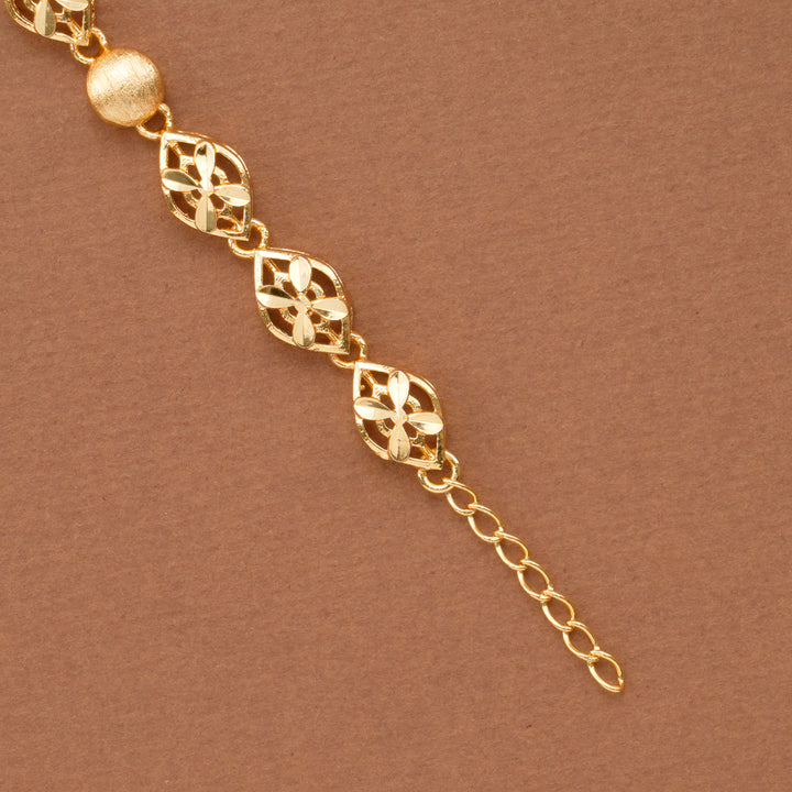 Sun Burst Pattern Gold Plated Casting Bracelet