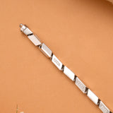 Men’s Rectangular Link Silver Bracelet