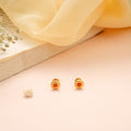 Traditional Floral Stone Gold Stud