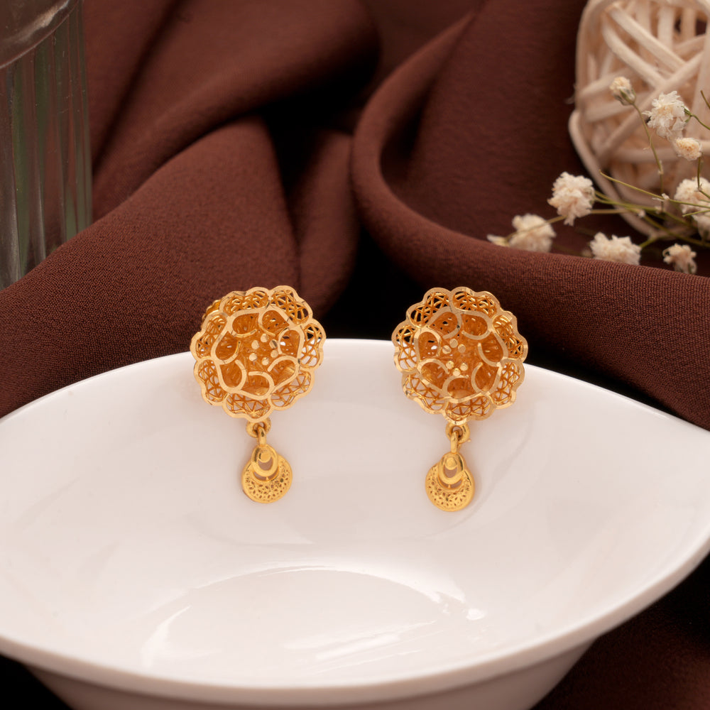 Blossom Floral Casting Gold Earring