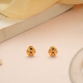 Traditional Flower Design Gold Stud