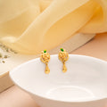 Tiny Charm Apple Design Gold Earrings