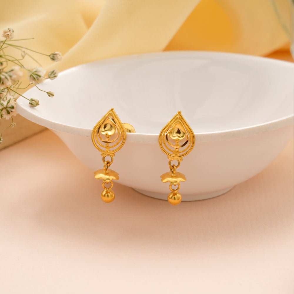 Elite Teardrop Design with Gold Drops Earrings