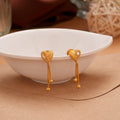 Half Heart with Drops Gold Earring