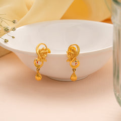 Ethnic Gold Peacock Drops Earring