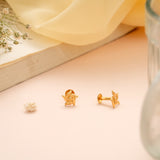 Heritage Five Petal Whirlpool Gold Studs