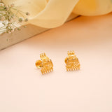 Temple Gopuram Design Gold Stud