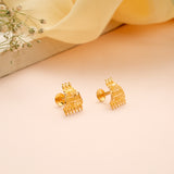 Temple Gopuram Design Gold Stud