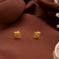 Geometric Pattern Casting Gold Stud