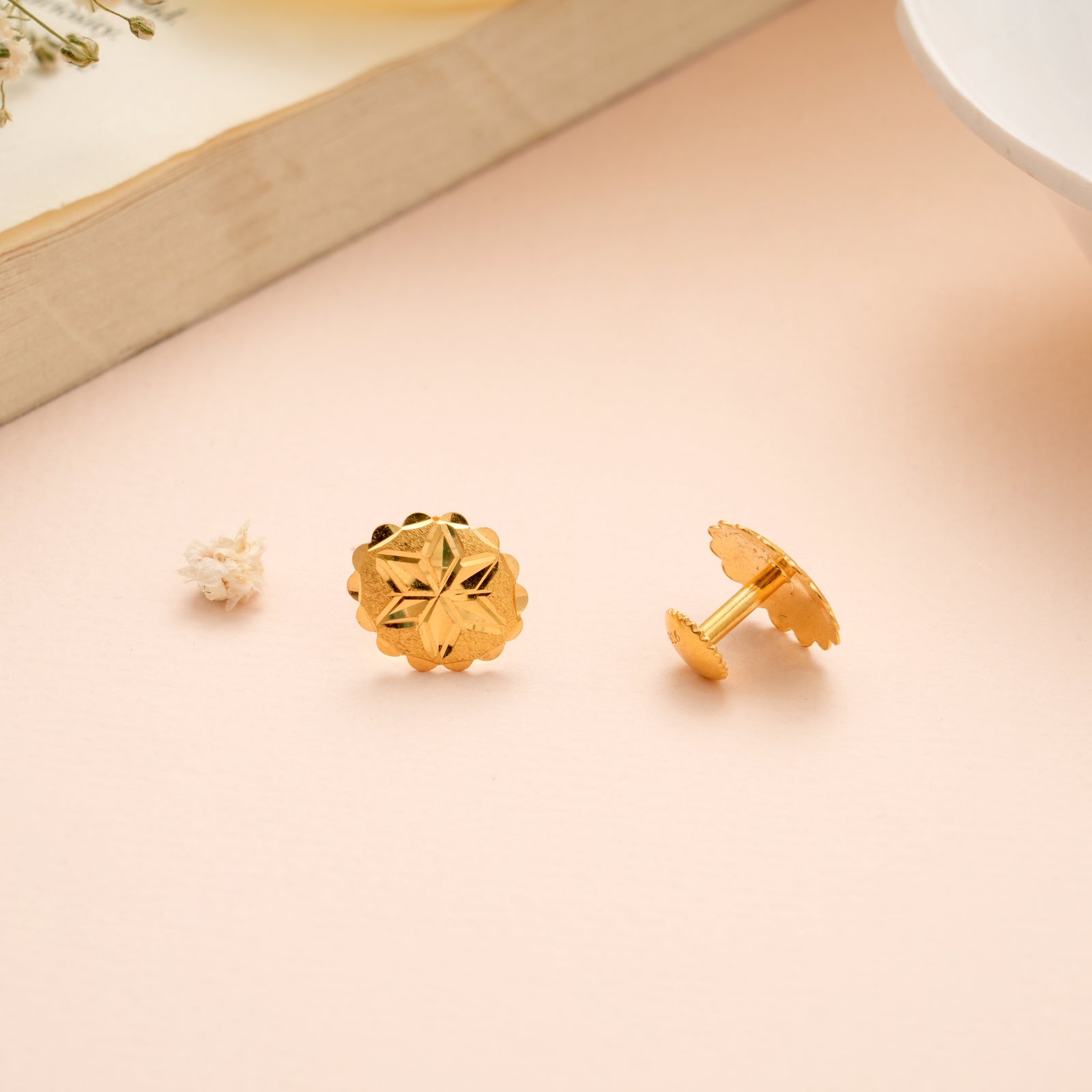 Regal Star Floral Gold Stud