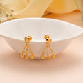 Elegant Gold Heart Chandelier Drop Earrings